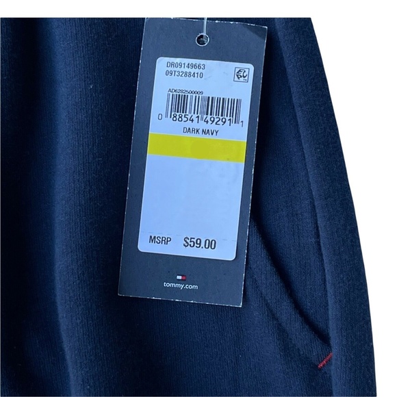 Tommy Hilfiger Taped Logo Waist Band Dark Navy Joggers Pockets Mens M, XL New - Picture 5 of 9